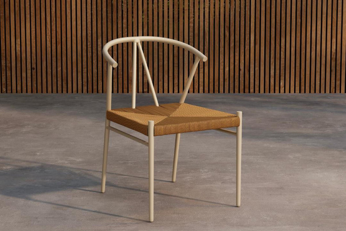 GARTENSTUHL, Alfons, Beige, Stahl, 55 x 58 x 74 cm - Beige, Metall (55/74/58cm) - ebuy24
