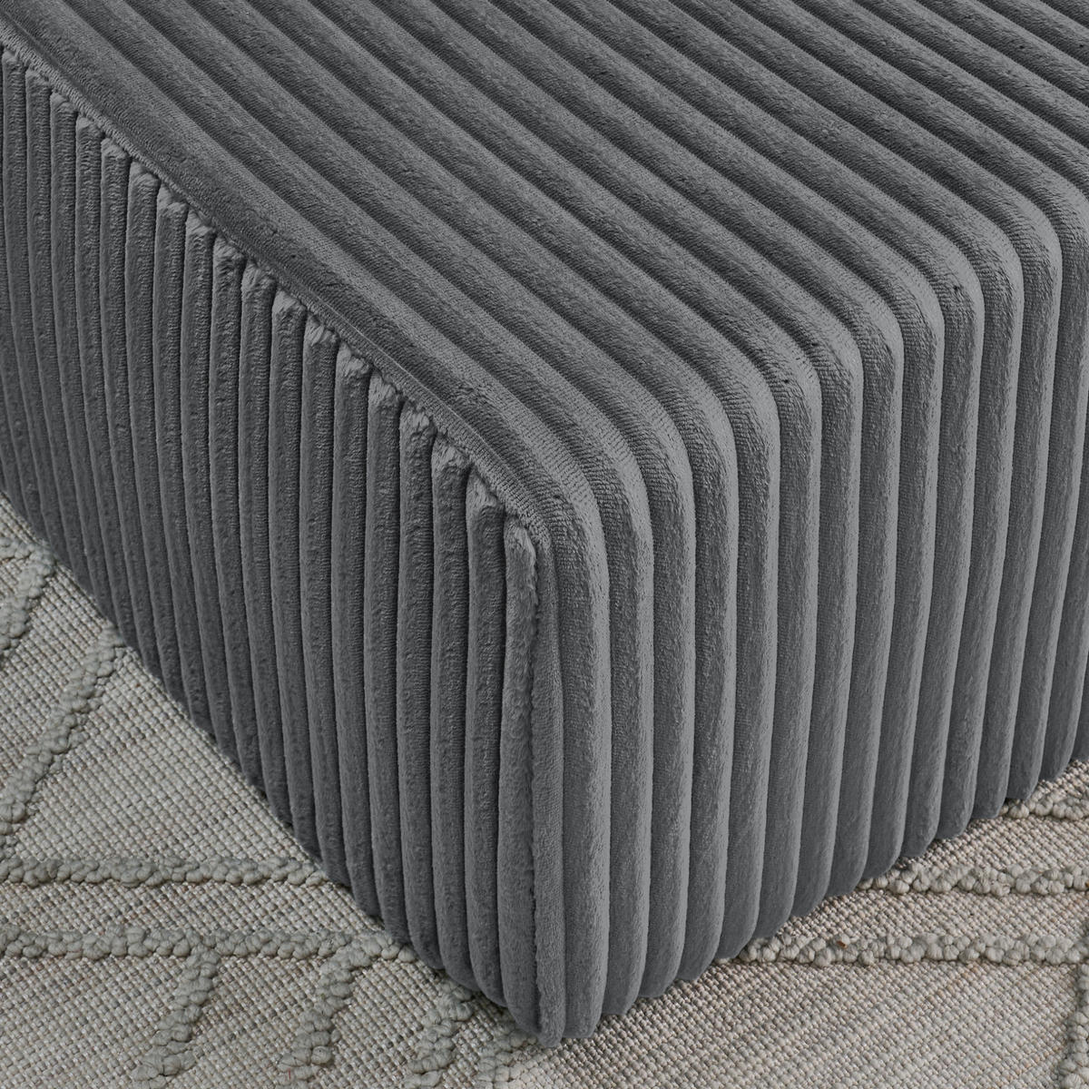 SCHLAFSOFA aus Kordstoff und Schaumstoff Grau mit Getränkehalter, Seitentasche und abnehmbaren Kissen - Grau, Kunststoff (186/78/154cm) - Modfu