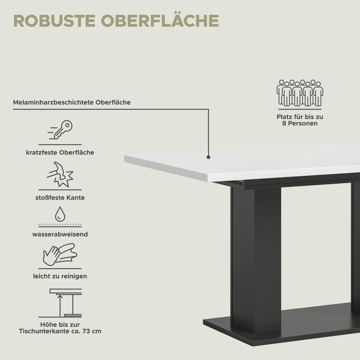 ESSTISCH weiß, grau, Küchentisch ausziehbar 150 - 190 cm - Weiß/Grau, Holzwerkstoff/Metall (150/90/76cm) - Inn.Furn