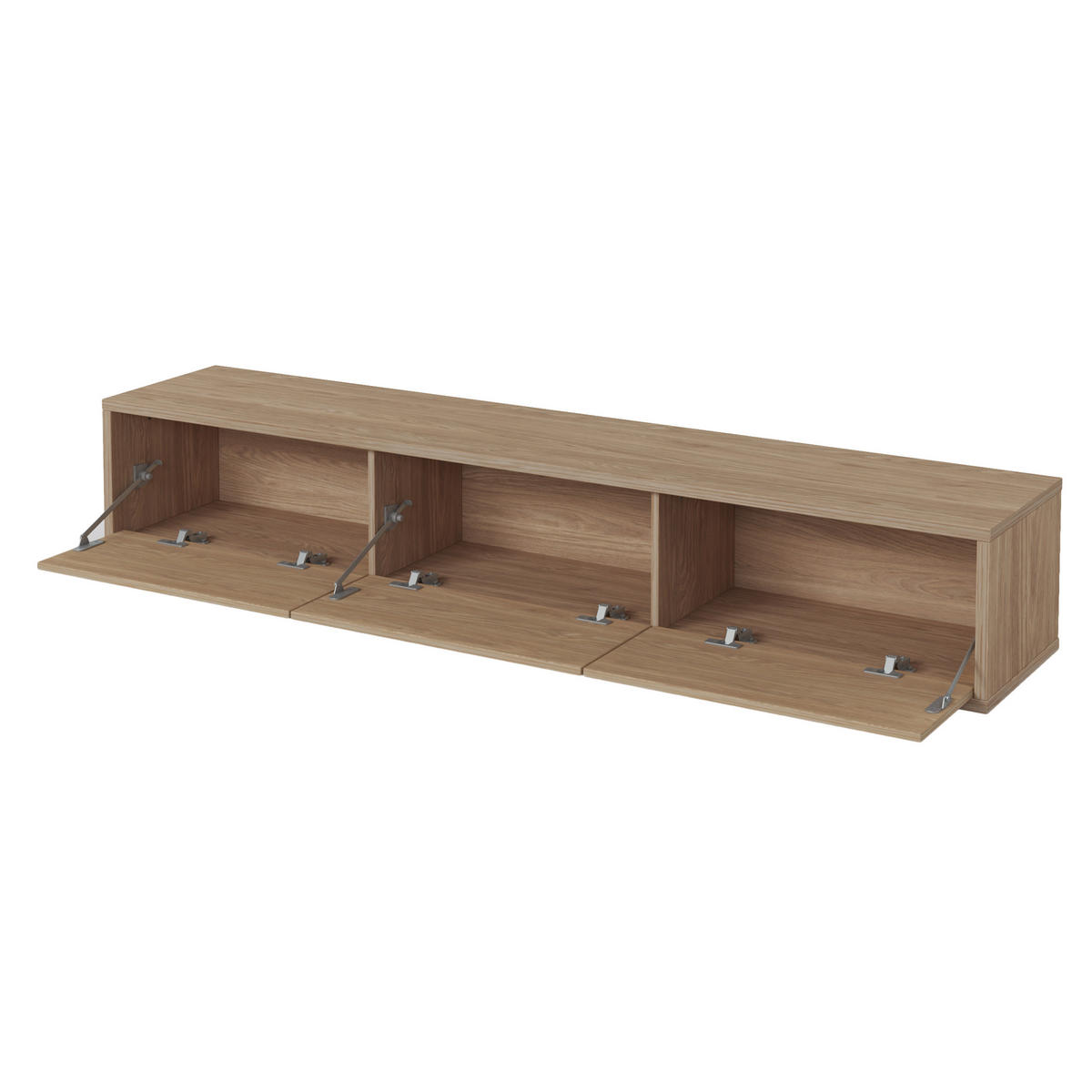 LOWBOARD LIVIA 180x36x32 cm mit 3 Türen Eichefarben - Eichefarben, Holzwerkstoff (180/32/36cm) - MASSENO