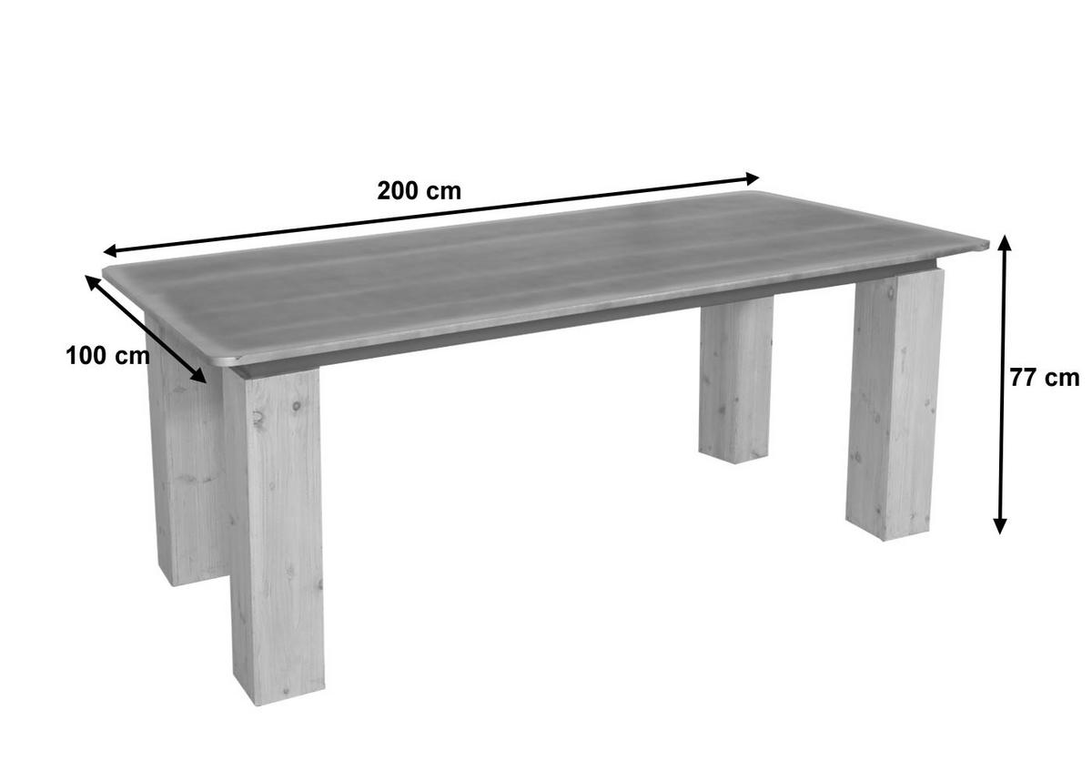ESSTISCH Braun, Metall - Silberfarben/Braun, Holz (100/200/77cm) - MCW