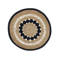 TEPPICH geflochten Yozgat 120/120 cm - Beige, Naturmaterialien (120/120cm) - Beliani