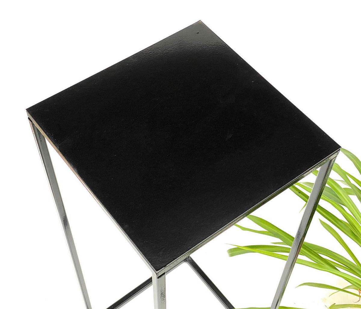 BLUMENSTÄNDER eckig (2er Set) Metall Schwarz 23/23/62,5 cm - Schwarz, Metall (23/62.5/23cm) - DanDiBo