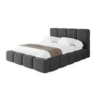 POLSTERBETT mit Bettkasten und Lattenrost, Bett mit Kopfteil, Boxbett ohne Matratze, Doppelbett mit Stauraum - NATA 120x200 Dunkelgrau - Dunkelgrau, Holzwerkstoff/Textil (120/200cm) - ALTDECOR