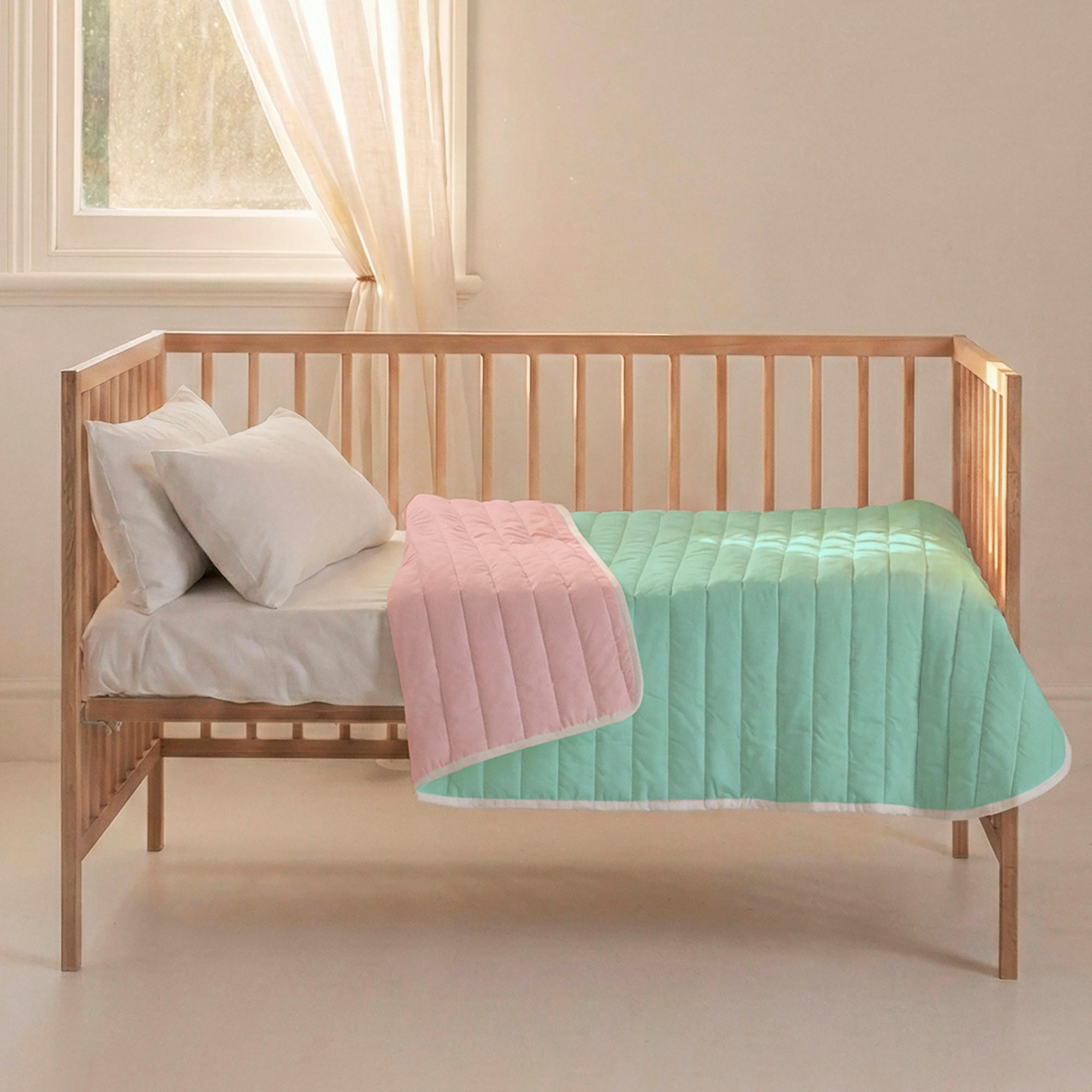 TAGESDECKE dash 100x130 cm (kinderbett) minze - Mintgrün, Textil (100/130cm) - Happy Friday