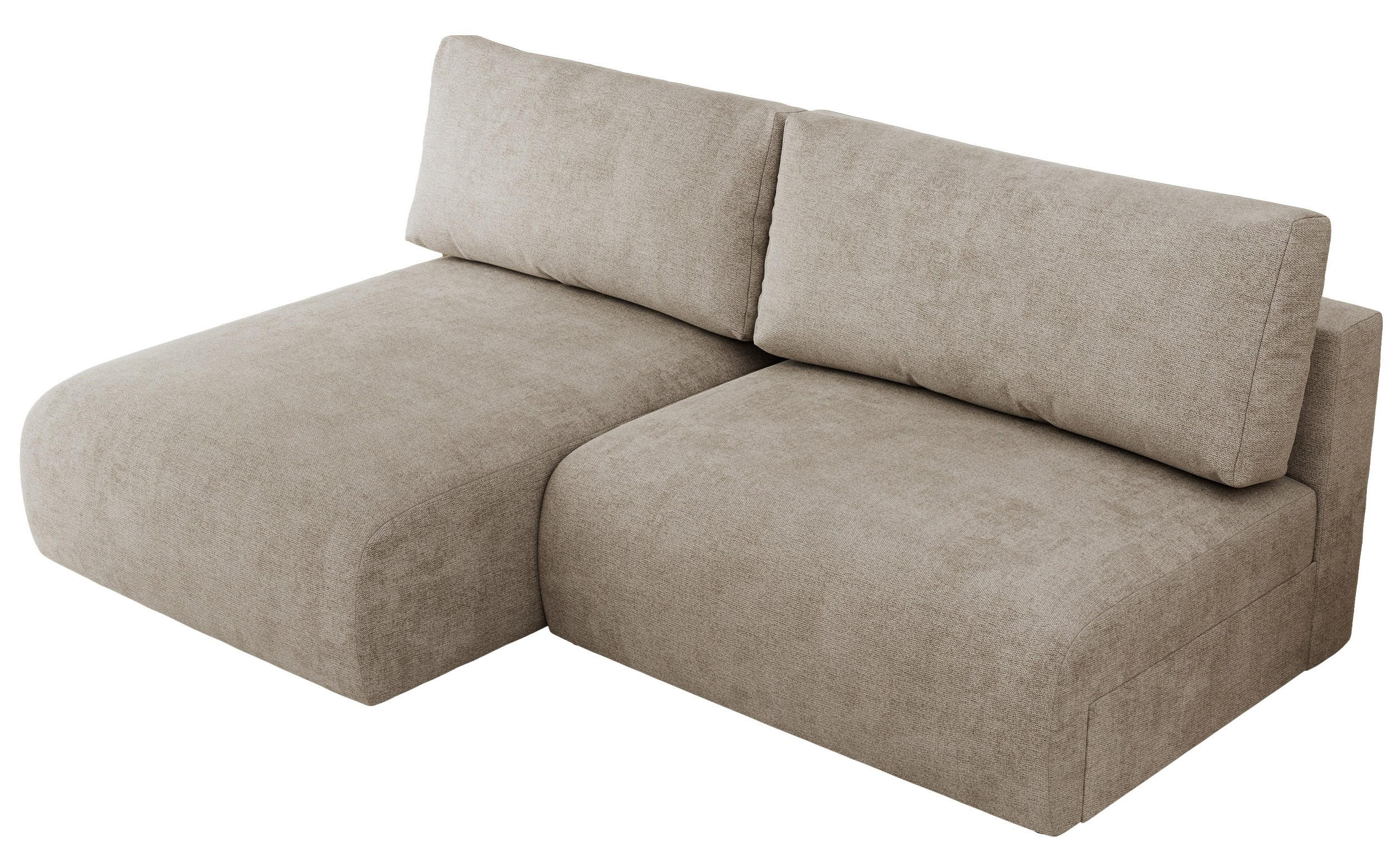 ECKSCHLAFSOFA VIVO L Beige Struktur - links - Beige/Schwarz, Kunststoff/Textil (223/150cm) - MKS