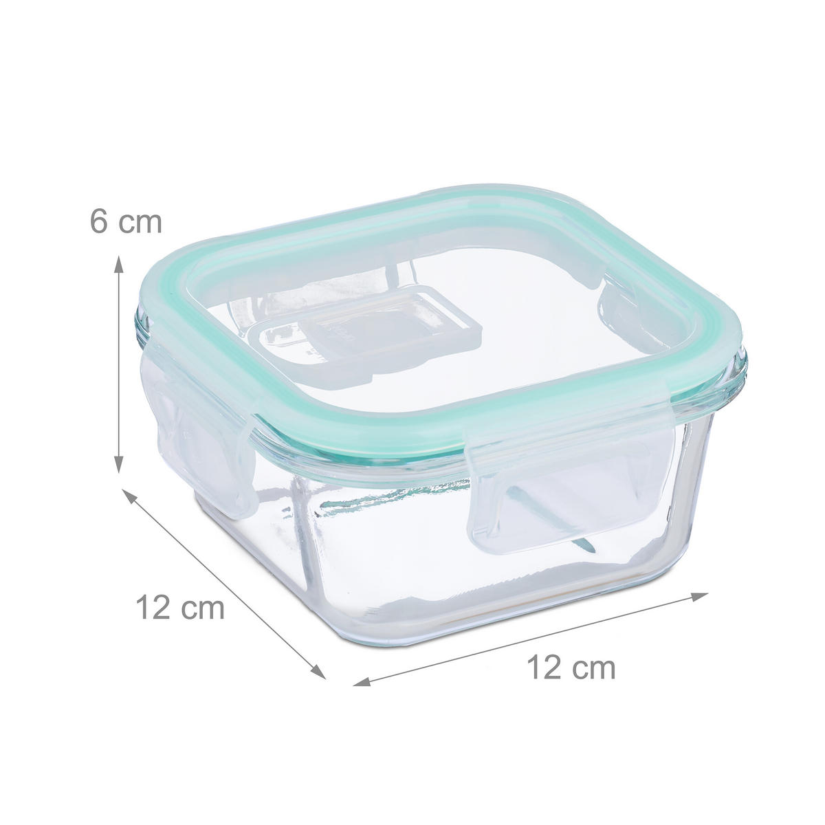 GLASBEHÄLTER-SET - Transparent, Glas/Kunststoff (12/6/12cm) - Relaxdays