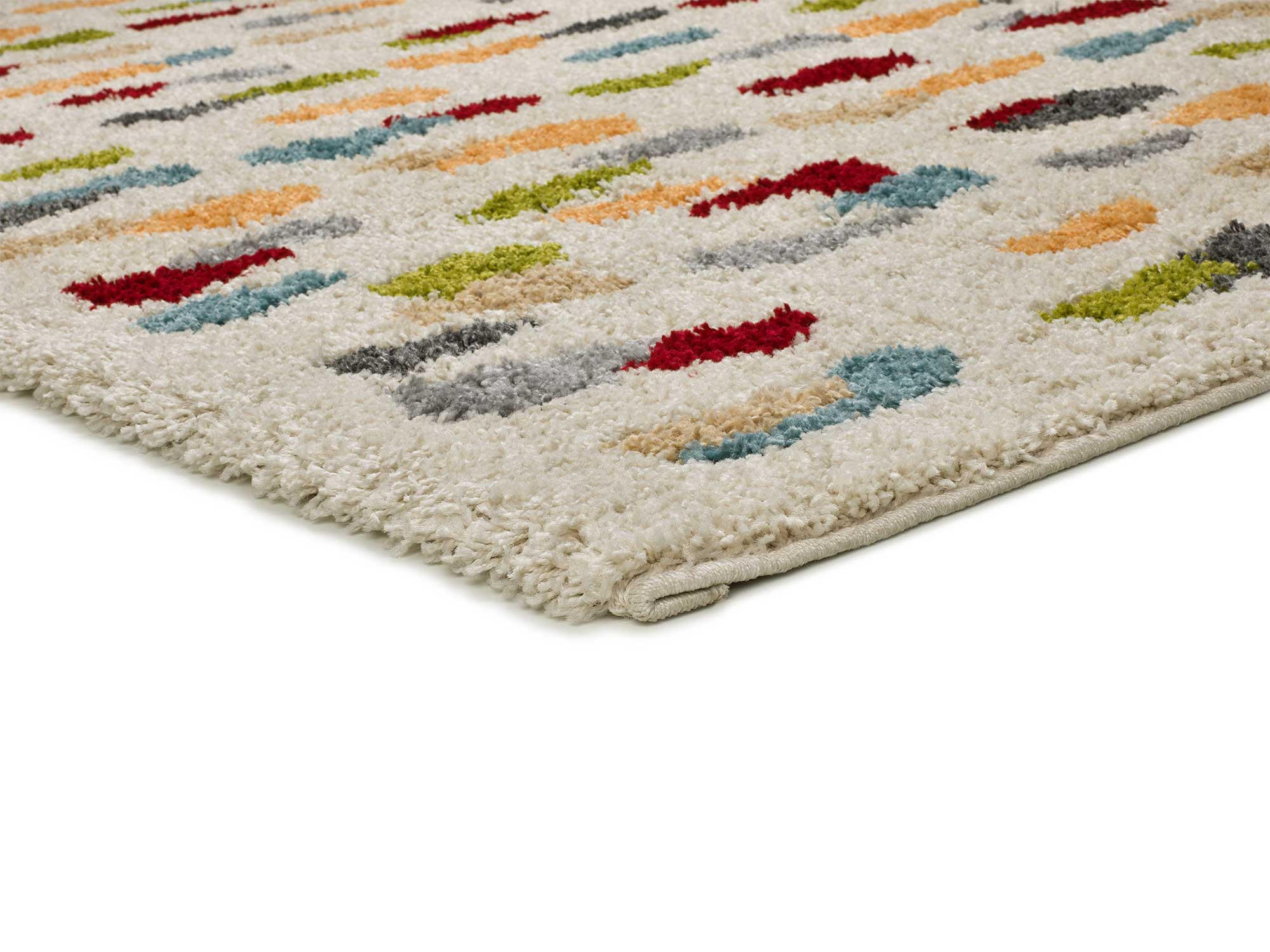 HOCHFLORTEPPICH beige und mehrfarbig Bremen 133/190 cm - Multicolor/Weiß, Naturmaterialien/Textil (133/190cm) - Atticgo