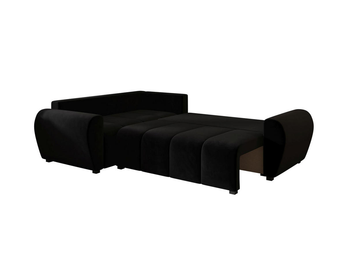 ECKSOFA MOLISA L PLUS Itaka 15 Rechts mit Schlaffunktion - Schwarz, Textil (235/175cm) - Bedante