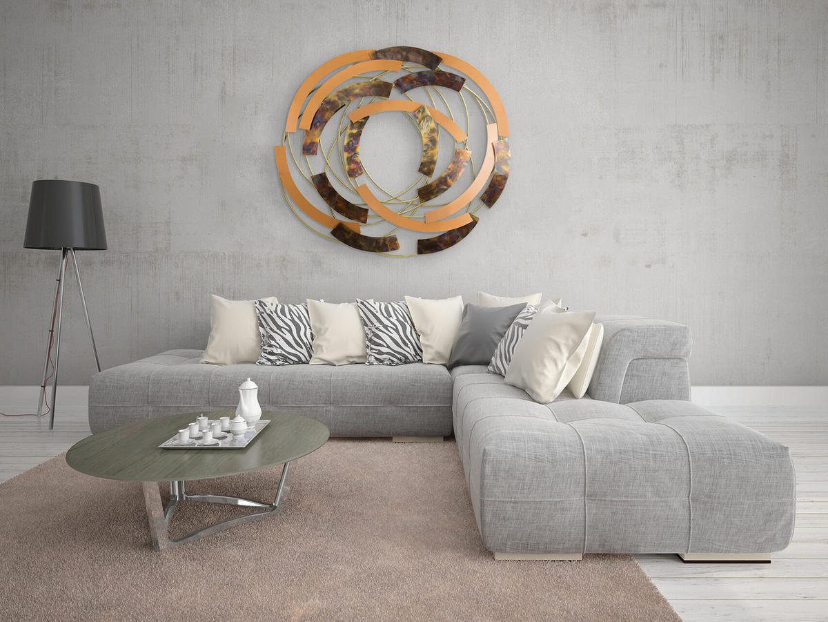 WANDDEKO Kupfer 99/92 cm - Kupferfarben, Metall (7.13/92/8cm) - KUNSTLOFT