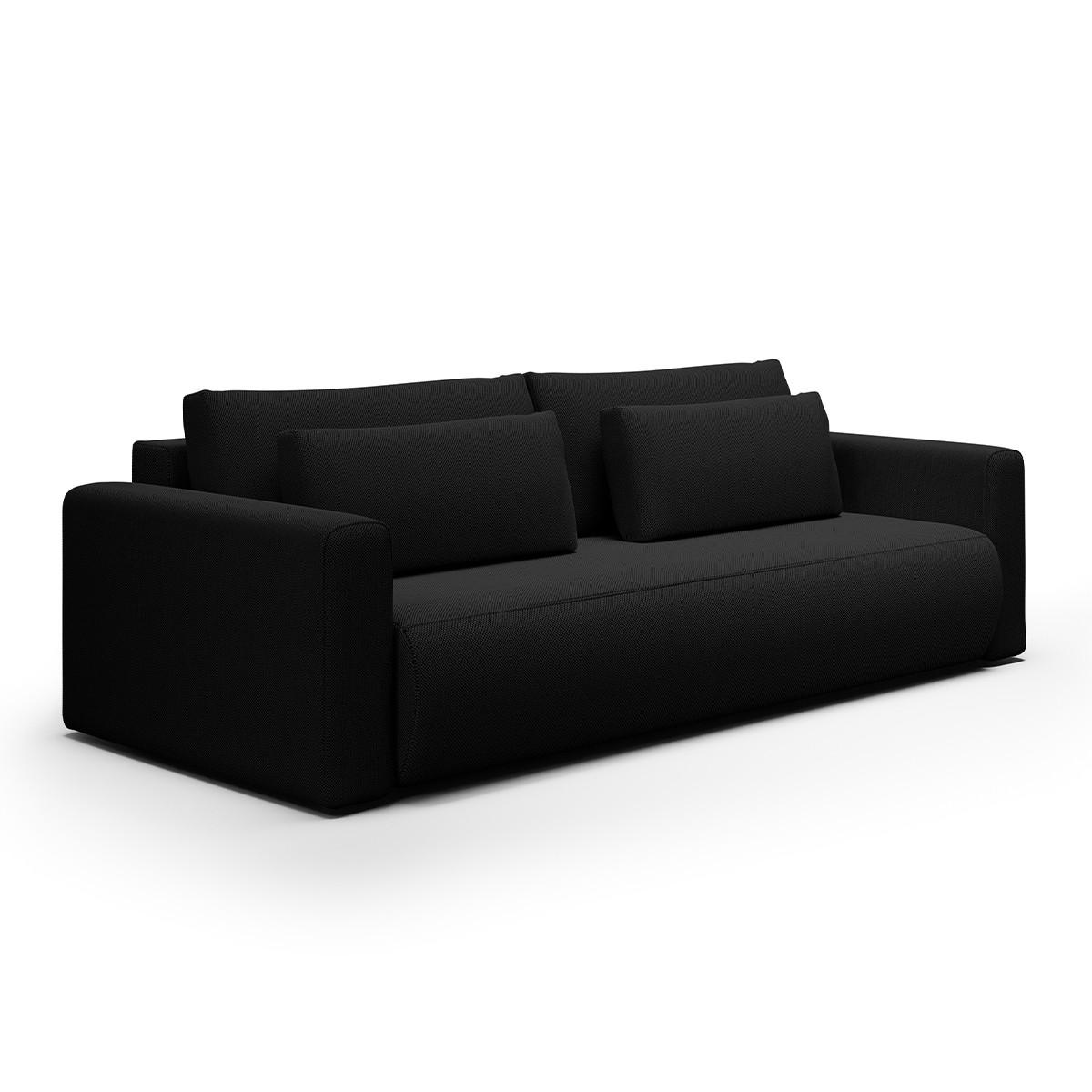 SOFA Evy 3 Sitzplätze Schwarz - Schwarz, Holz (238/82/105cm) - Petits-meubles