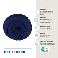 TOPPERSPANNBETTLAKEN Flexi 95 % Baumwolle, 5 % Elasthan 150x200 cm Dunkelblau - Dunkelblau, Textil (150/200cm) - SCHIESSER