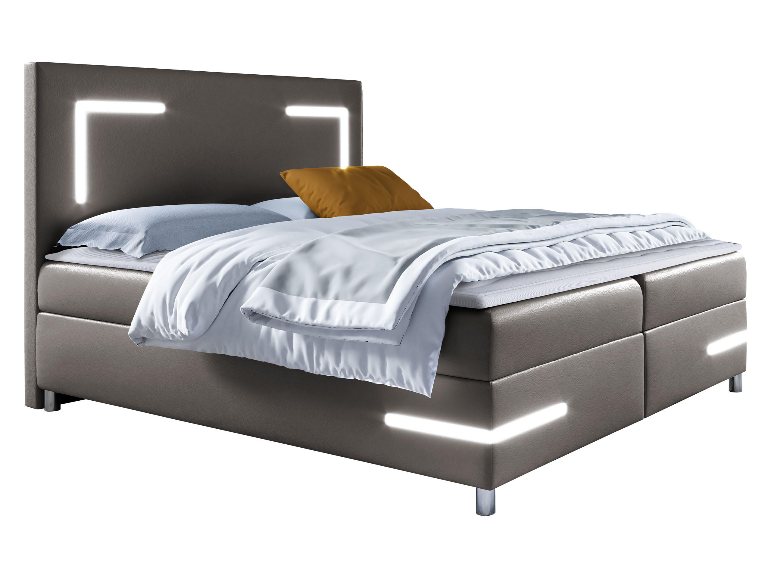 BOXBETT Delos LED - Grau, Holz (140/200cm) - MIRJAN24
