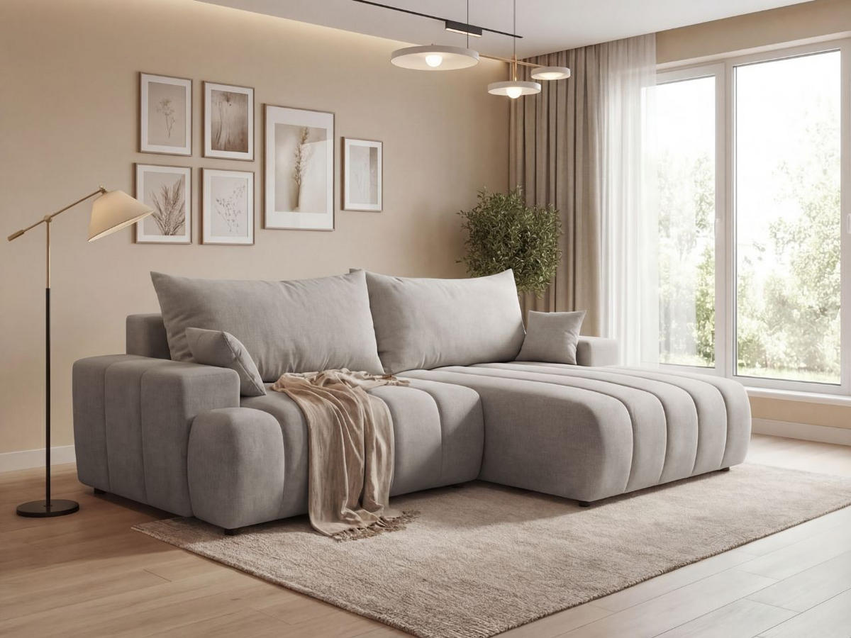 ECKSOFA Caleo Grau Rechts - Grau, Holz/Textil (270/170cm) - Graingold