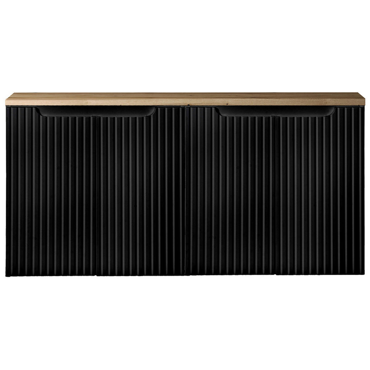 WASCHBECKENSCHRANK Newport-56 - Schwarz, Holzwerkstoff (120/60/40cm) - Lomado