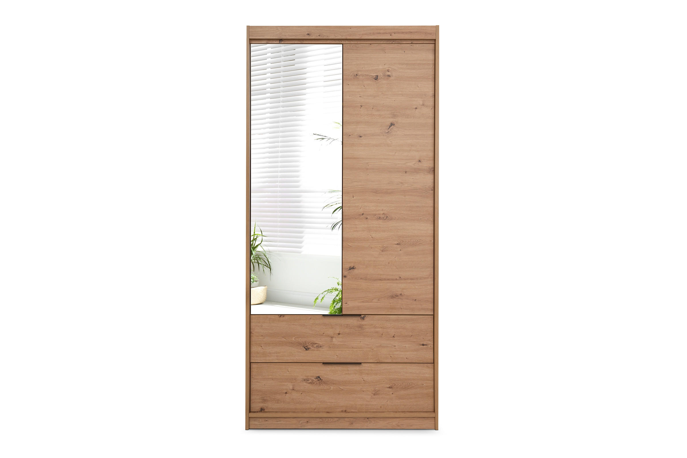 Deine Möbel 24 Drehtürenschrank Eiche Artisan 103x60x213 cm