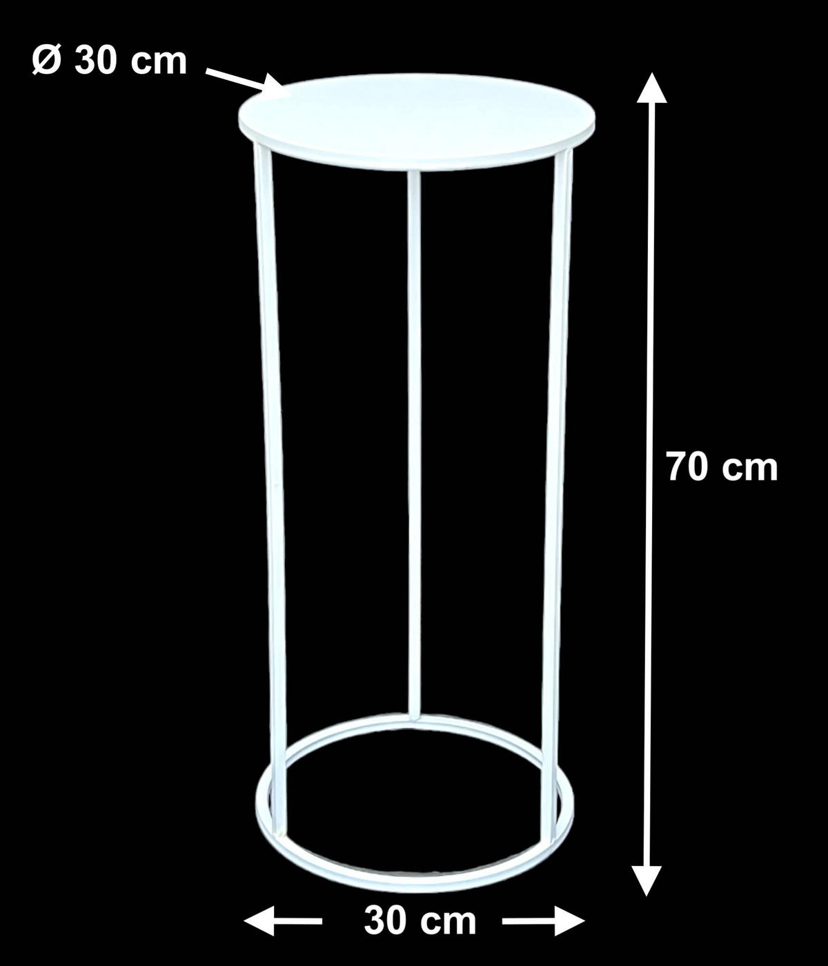 BLUMENHOCKER Metall Weiß Rund 70 cm - Weiß, Metall (30/70/30cm) - DanDiBo