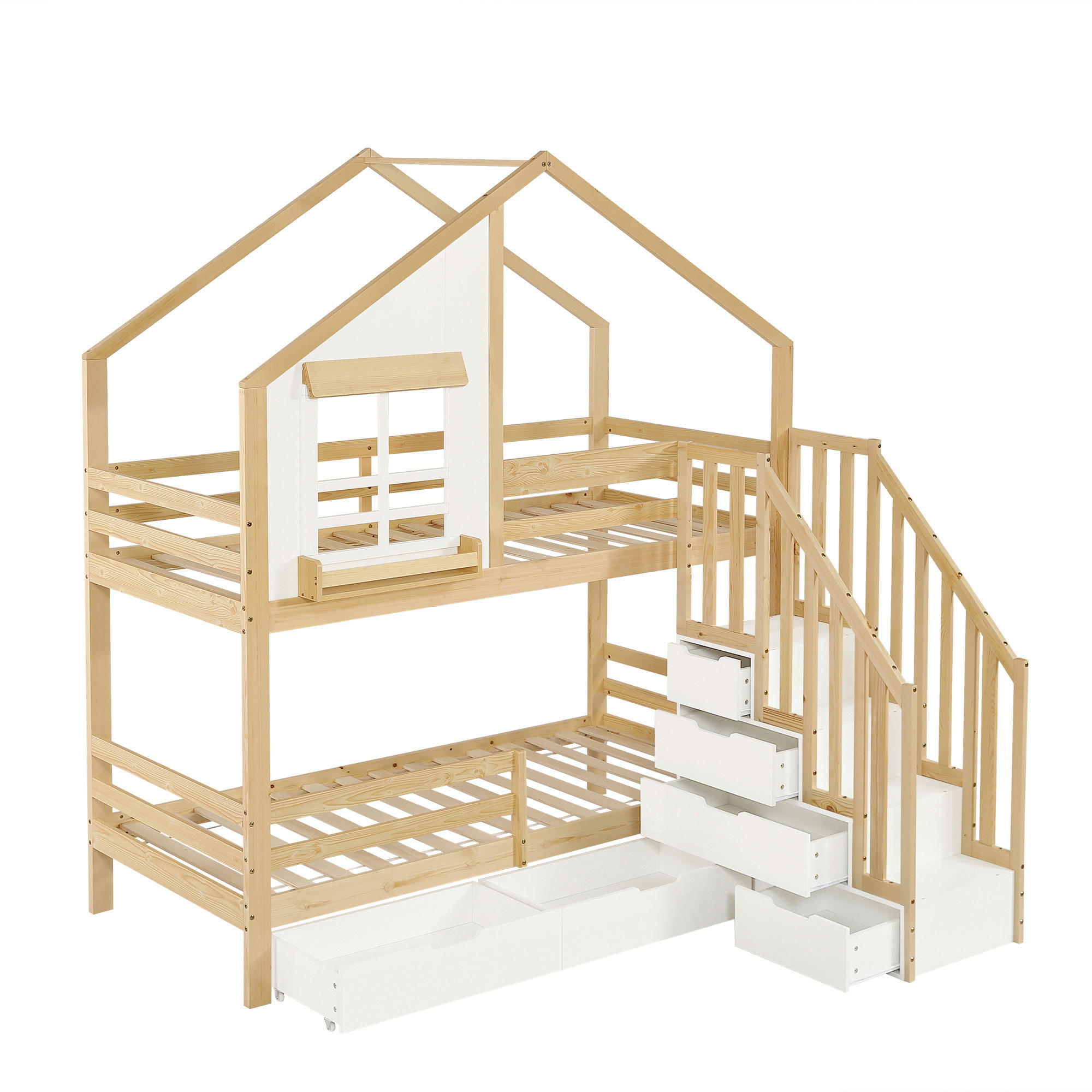 ComfortXL Etagenbett Natur 90x200 cm