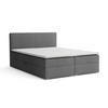 BOXBETT LINA 200/200 in Boucle Grau H4 - Grau, Holz/Holzwerkstoff (200/200cm) - Deine Möbel 24