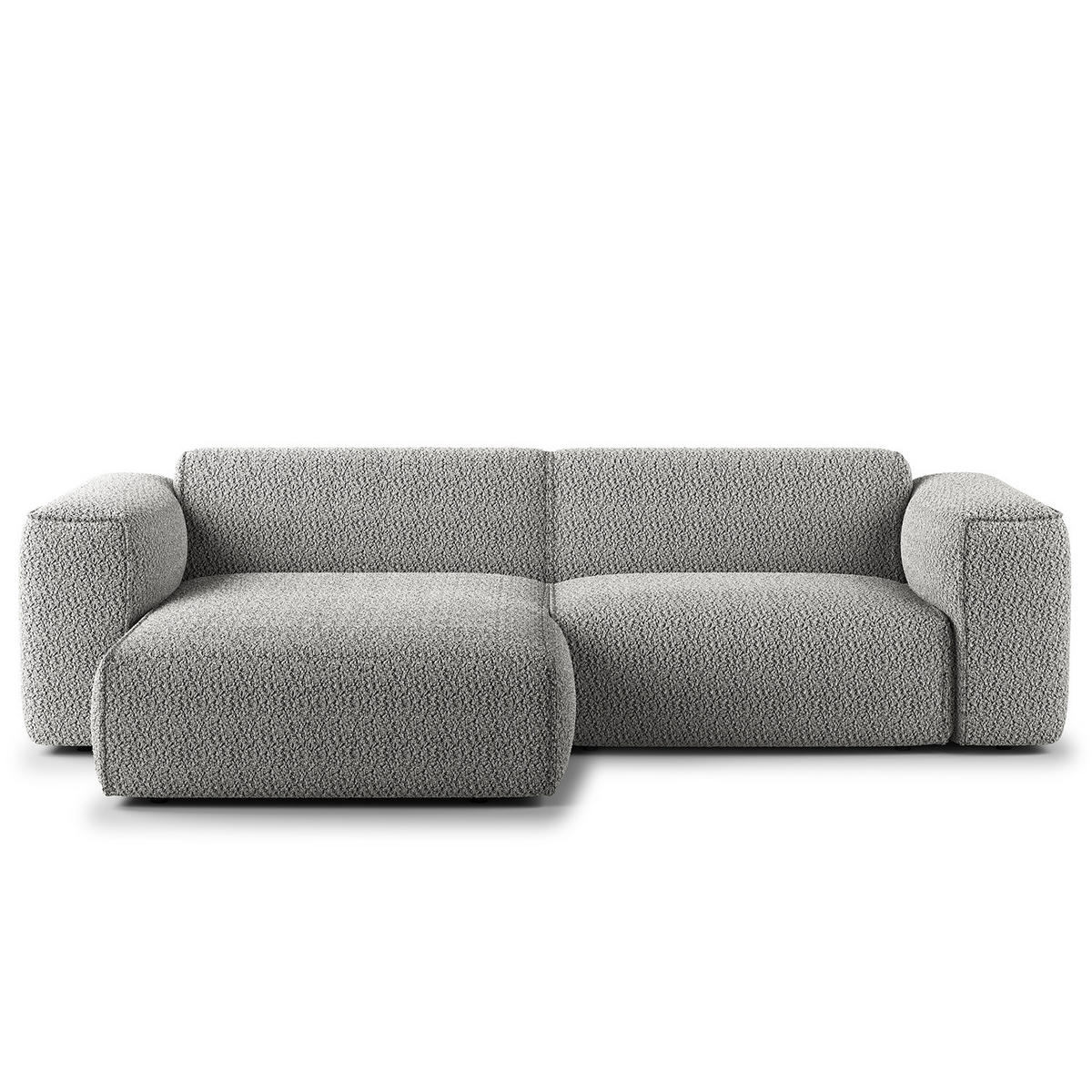 1,5-SITZER ECKSOFA mit Longchair - Schwarz/Grau, Kunststoff/Textil (260/173cm) - home24