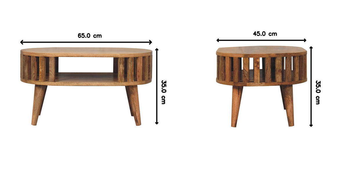 KAFFETISCH Ariella mit Eichen-Finish - Beige/Messingfarben, Holz/Metall (45/65/35cm) - Artisan Furniture