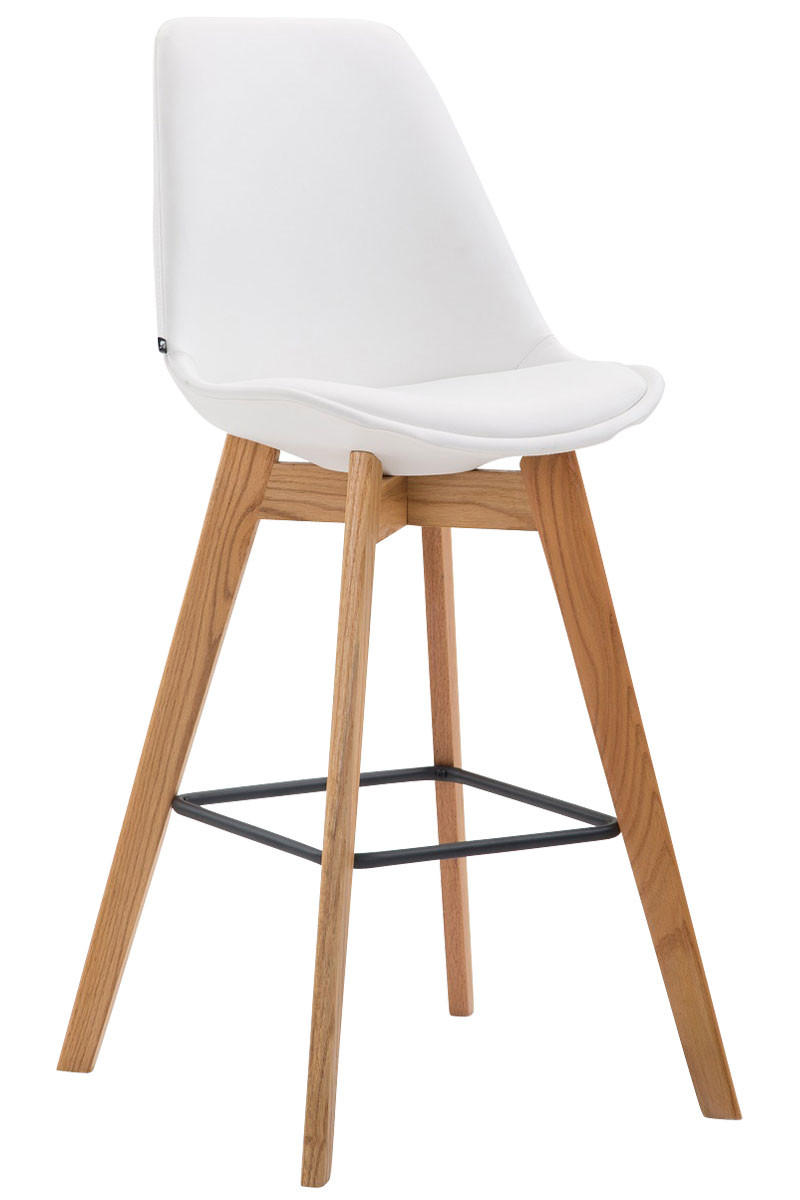 BARHOCKER Gikar Kunstleder Weiß - Weiß, Leder (48/112/56cm) - DELUKE