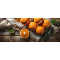 GLASBILD 125x50 cm Bild Küche Orangen - Braun, Glas (125/50cm) - artissimo