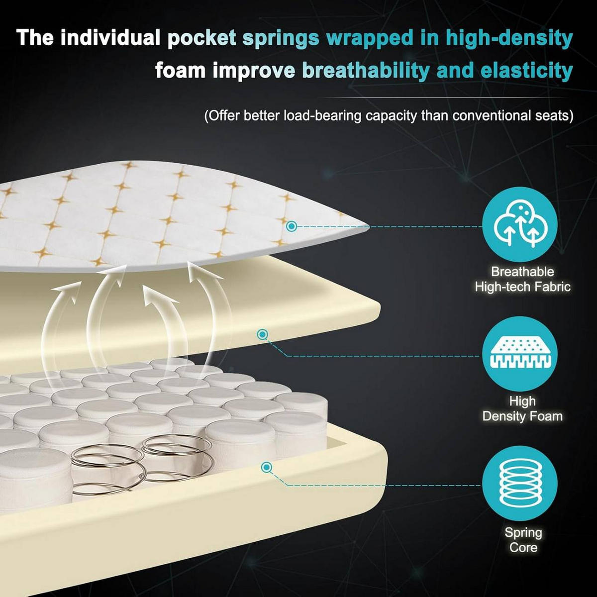 GAMINGSTUHL mit Massagefunktion, Tech-Stoff, Blau+Weiß - Blau/Schwarz, Kunststoff/Textil (70/121.5/57.5cm) - Woltu