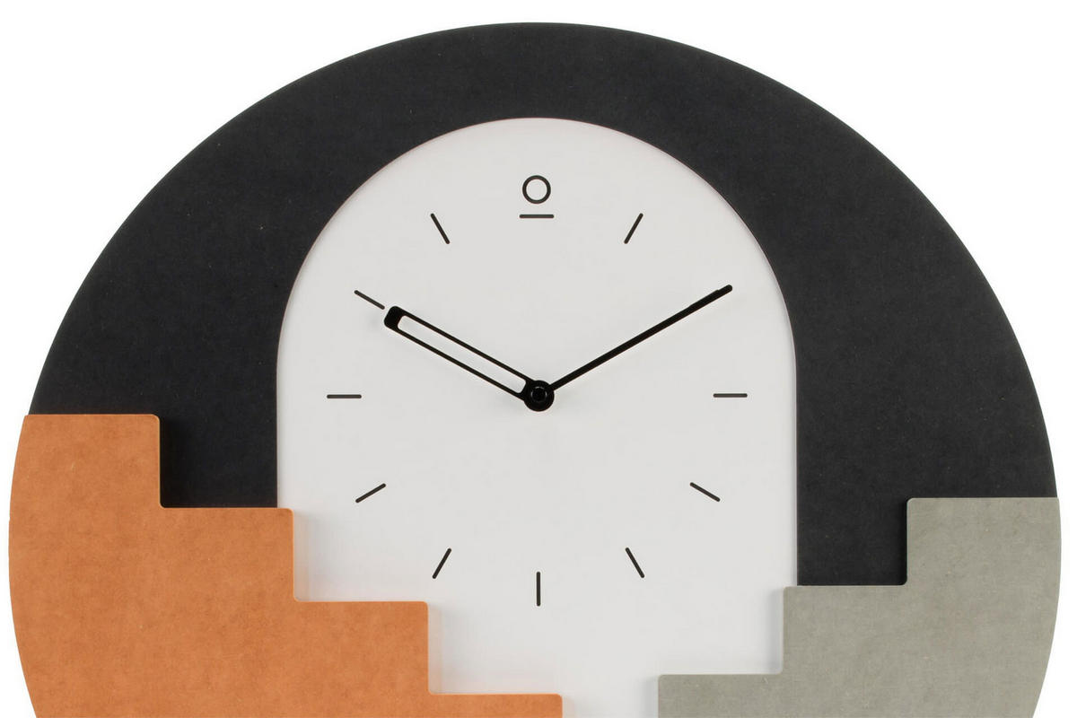 WANDUHR Design Schwarz-Weiß 48/48 cm - Schwarz, Holzwerkstoff (48/48/1cm) - ONZENO