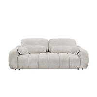 BIGSOFA mit Schlaffunktion und Bettkasten - Beige/Hellgrau, Holz/Kunststoff (256/91/112cm) - ed exciting design