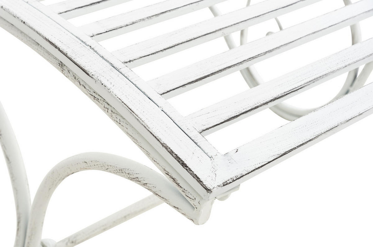 GARTENLIEGE Senta Antik 58x140x101cm Metall Antik-Weiß Sonnenliege - Weiß, Metall (58/101/140cm) - DELUKE