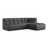 ECKSOFA Beidseitig Kunstleder Grau - Beige/Schwarz, Leder/Kunststoff (258/178cm) - Makamii
