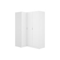 KLEIDERSCHRANK - 132 cm x 92 cm - Holz, Platte - Weiß - LISTOWEL - Weiß, Holz (132/184/92cm) - Vente-Unique