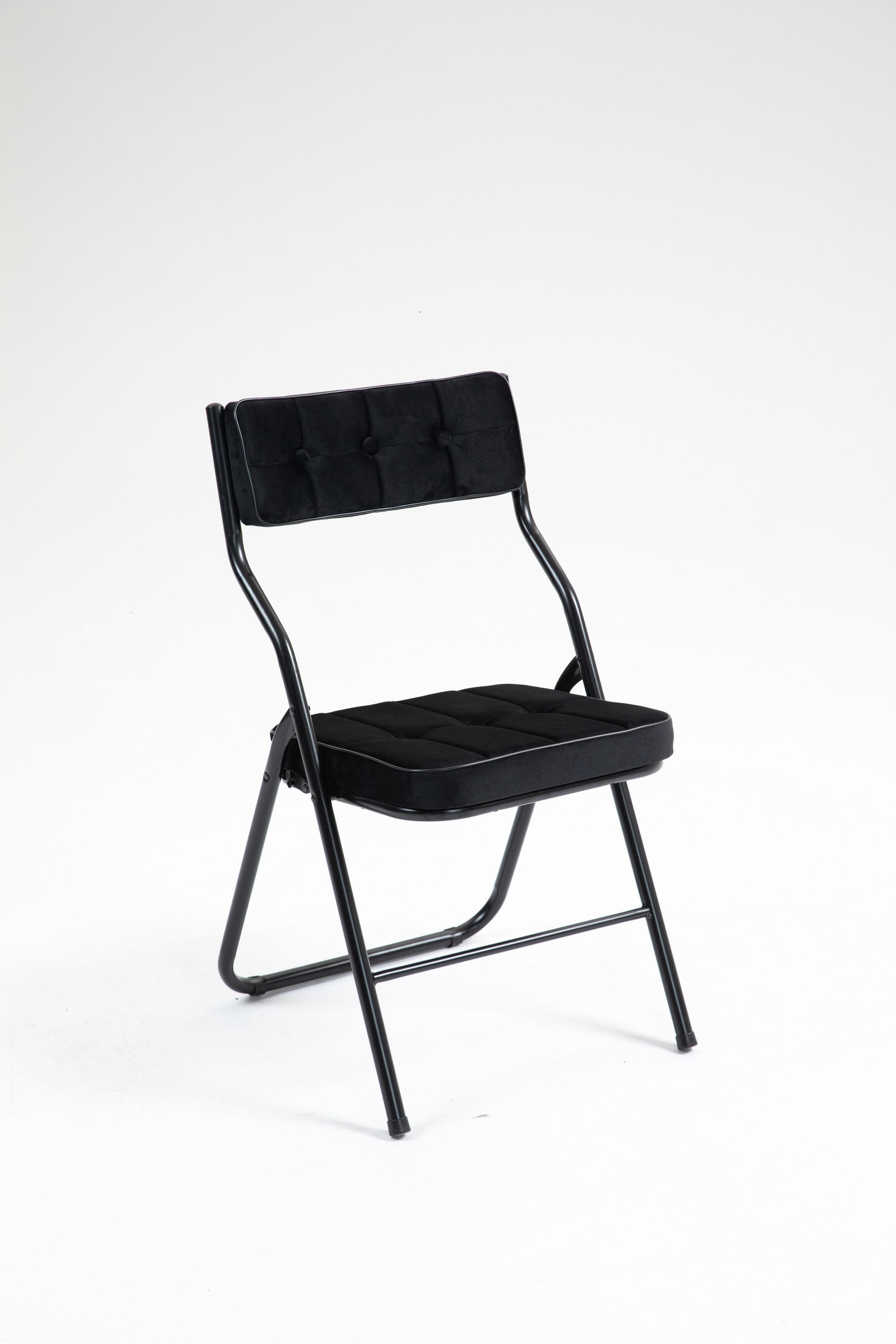 KLAPPSTUHL DE-36266 2er-Set mit gepolstertem Sitz Schwarz - Schwarz, Metall (47/80/46cm) - ComfortXL