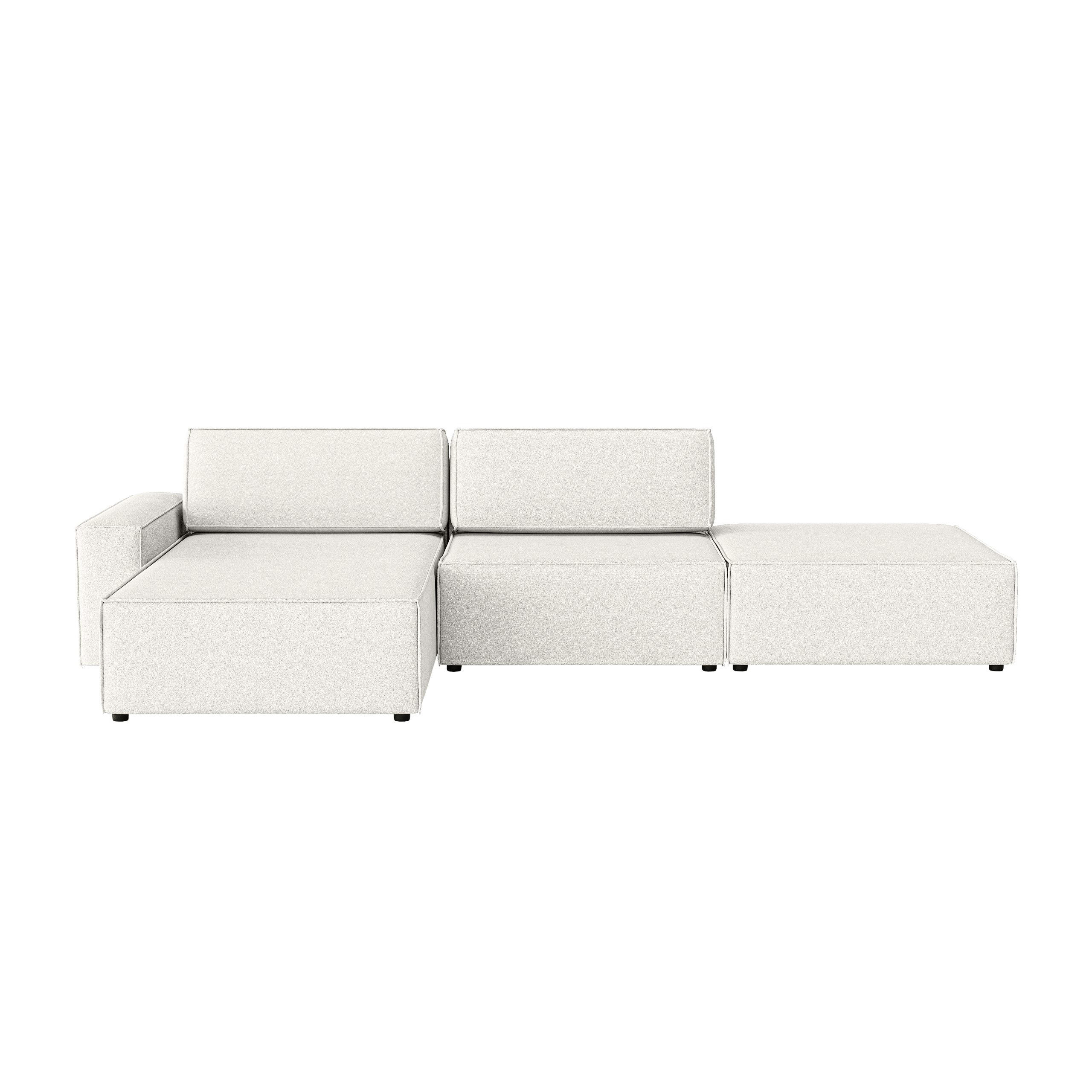 ECKSOFA Lummo Re mit Schlaffunktion, Cremeweiß - Weiß, Textil (323/185cm) - Fedve