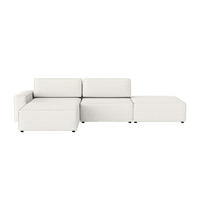 ECKSOFA Lummo Re mit Schlaffunktion, Cremeweiß - Weiß, Textil (323/185cm) - Fedve