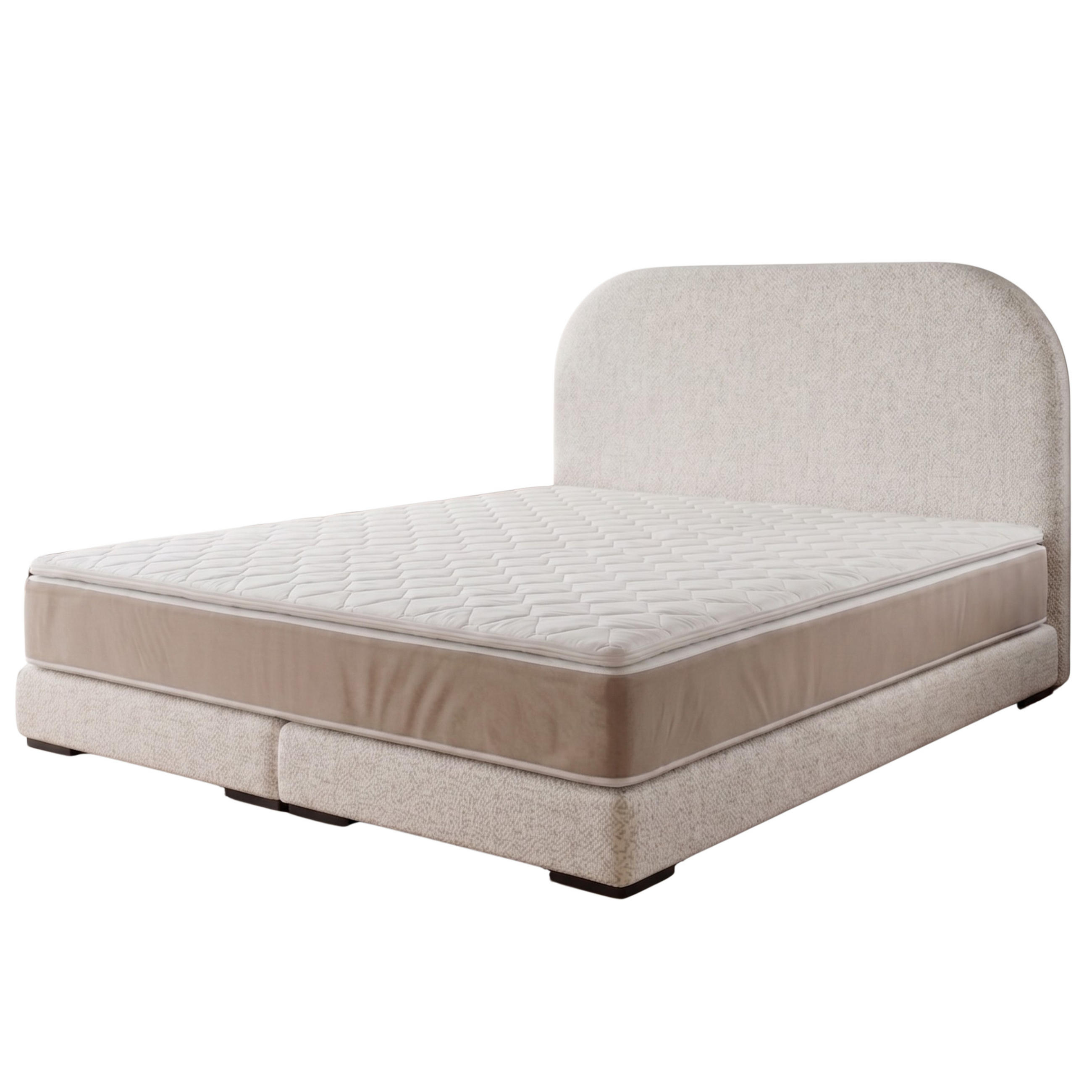 POLSTERBETT LEON1 140x 200 cm Farbe: Creme - Creme, Textil (140/200cm) - A&J MöbelLand