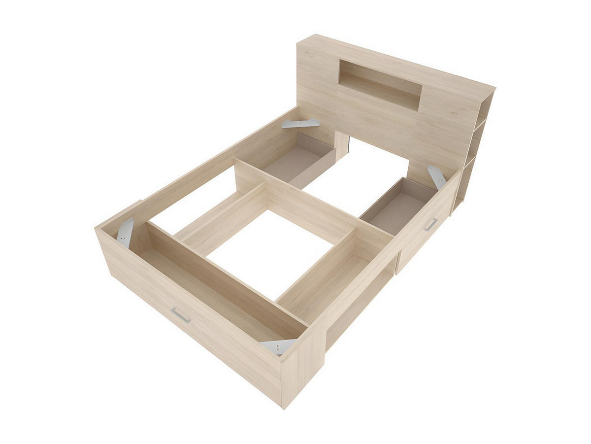 BETTRAHMEN - 2 Personen - holz - naturfarben hell Leandre - Naturfarben, Holz (160/200cm) - Vente-Unique