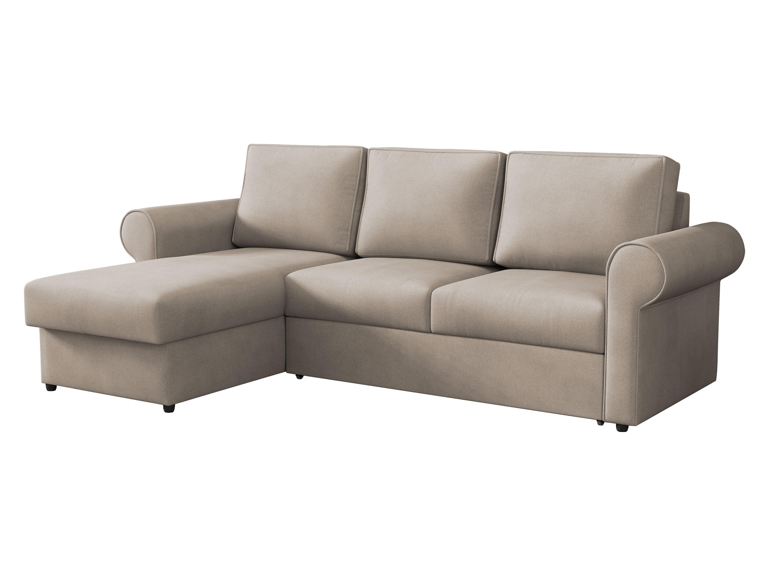 ECKSOFA Monaco - Beige/Schwarz, Holz/Textil (246/155cm) - MIRJAN24