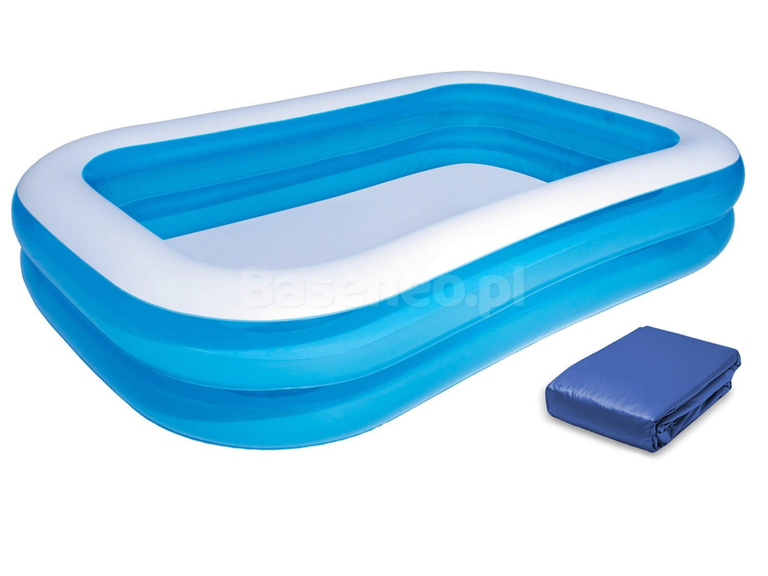 AUFBLASBARER POOL 262 x 175 x 51 cm - 54006 + Abdeckung - Blau, Textil (262/51/175cm)