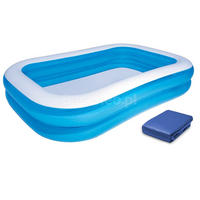 AUFBLASBARER POOL 262 x 175 x 51 cm - 54006 + Abdeckung - Blau, Textil (262/51/175cm)
