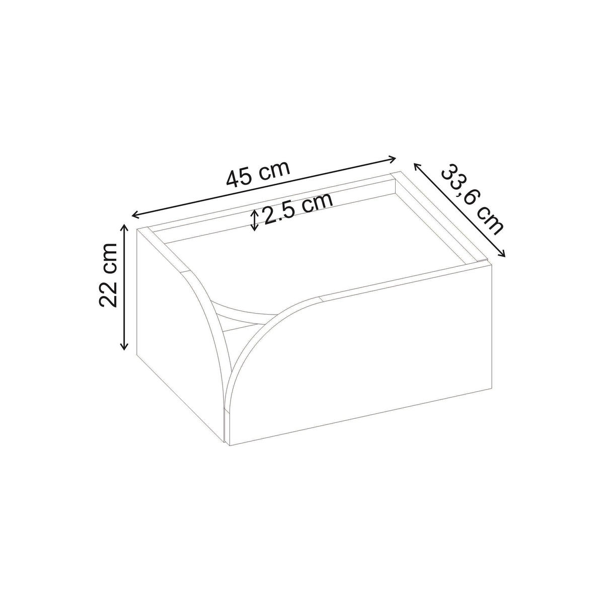NACHTTISCH Rove Links Travertin 45/33,6/22 cm - Beige, Holzwerkstoff (45/22/33.6cm) - Decortie