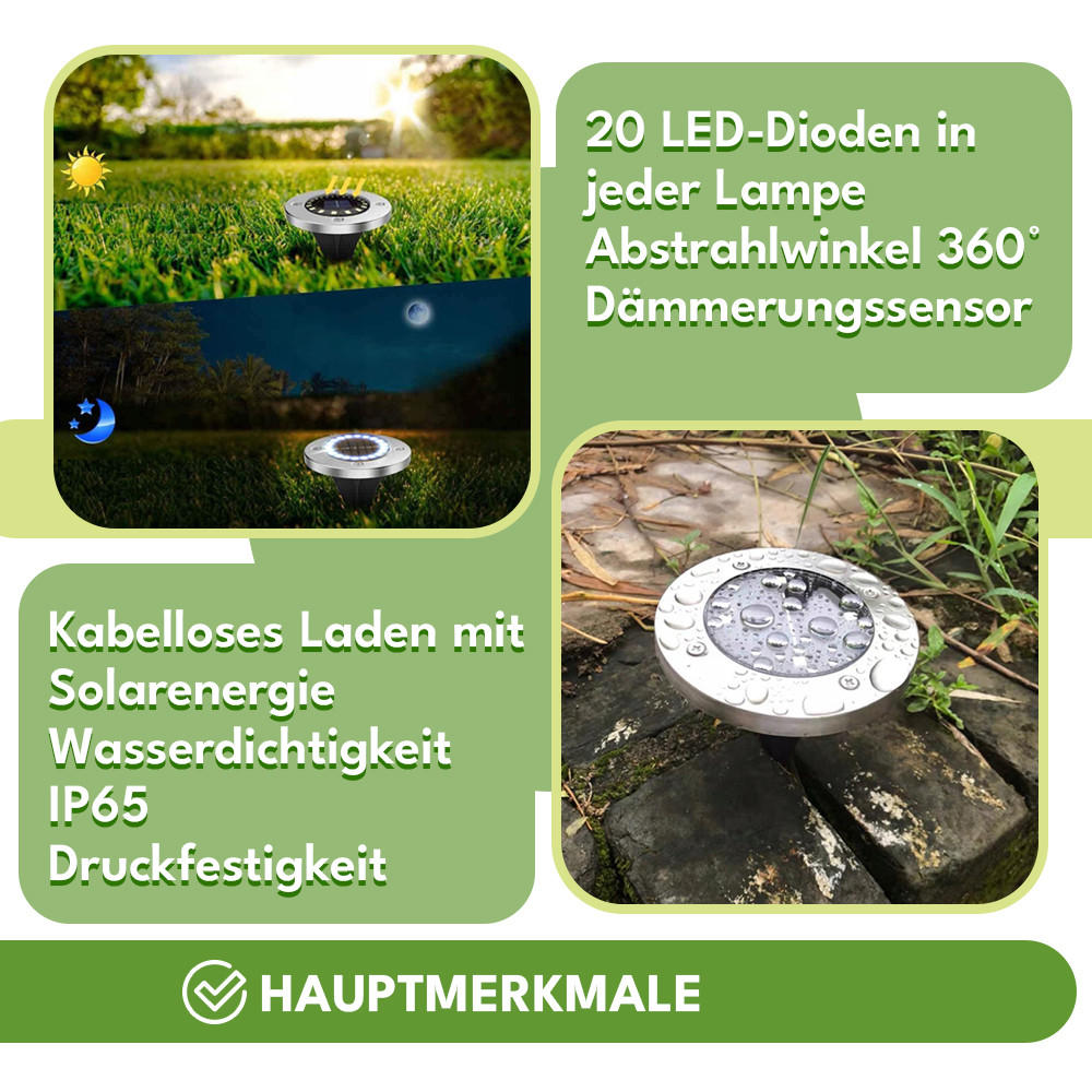 SOLARLEUCHTE 6-er Set Solarlampen - Silberfarben, Metall (11.6/11.6/13.5cm) - KRUMAD
