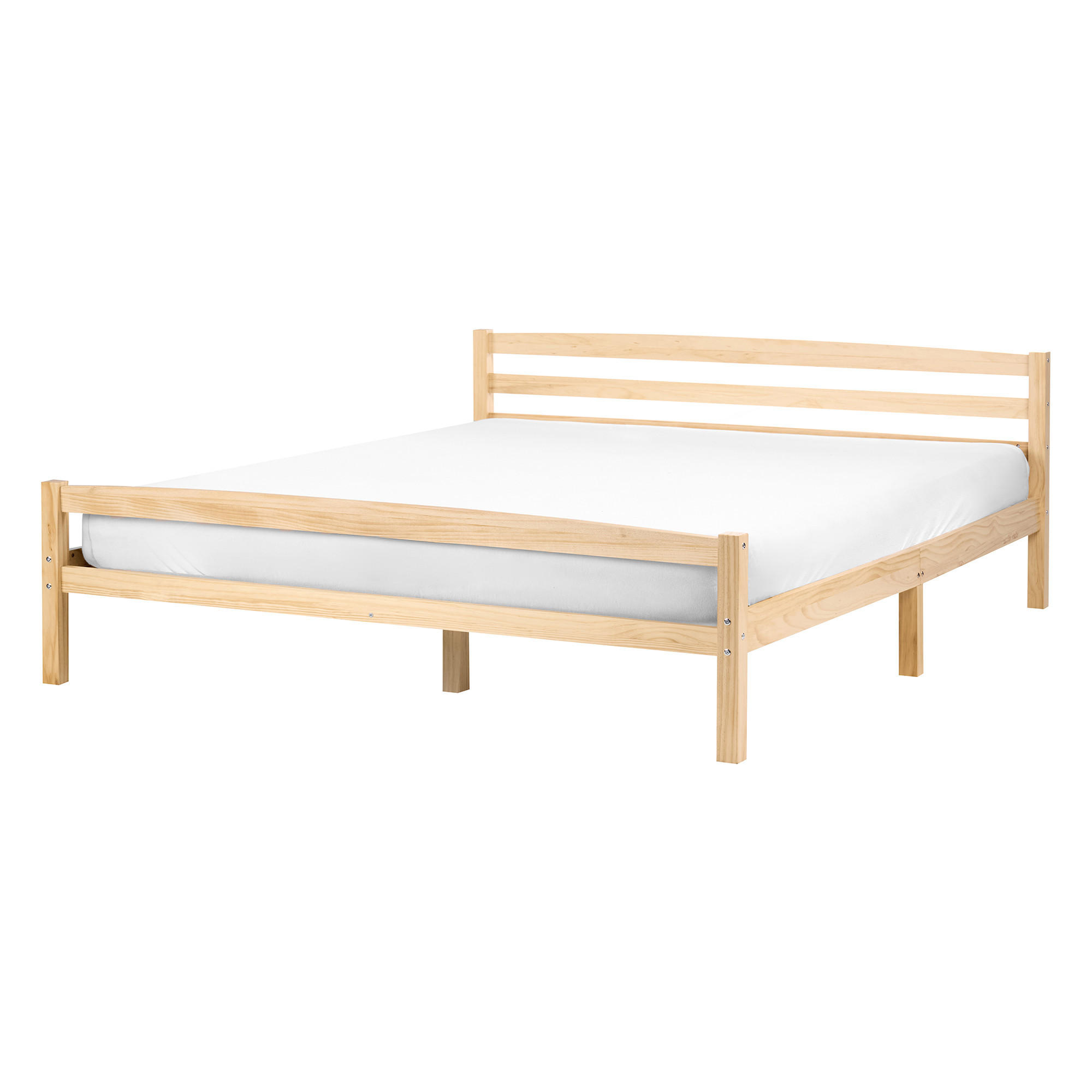 BETT mit Lattenrost 140/200 Kiefernholz Hellbraun Echallon - Hellbraun/Braun, Holz (140/200cm) - Beliani