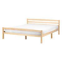 POSTEL s roštem 140/200 cm Borovicové dřevo Světle hnědá Echallon - hnědá/světle hnědá, dřevo (140/200cm) - Beliani