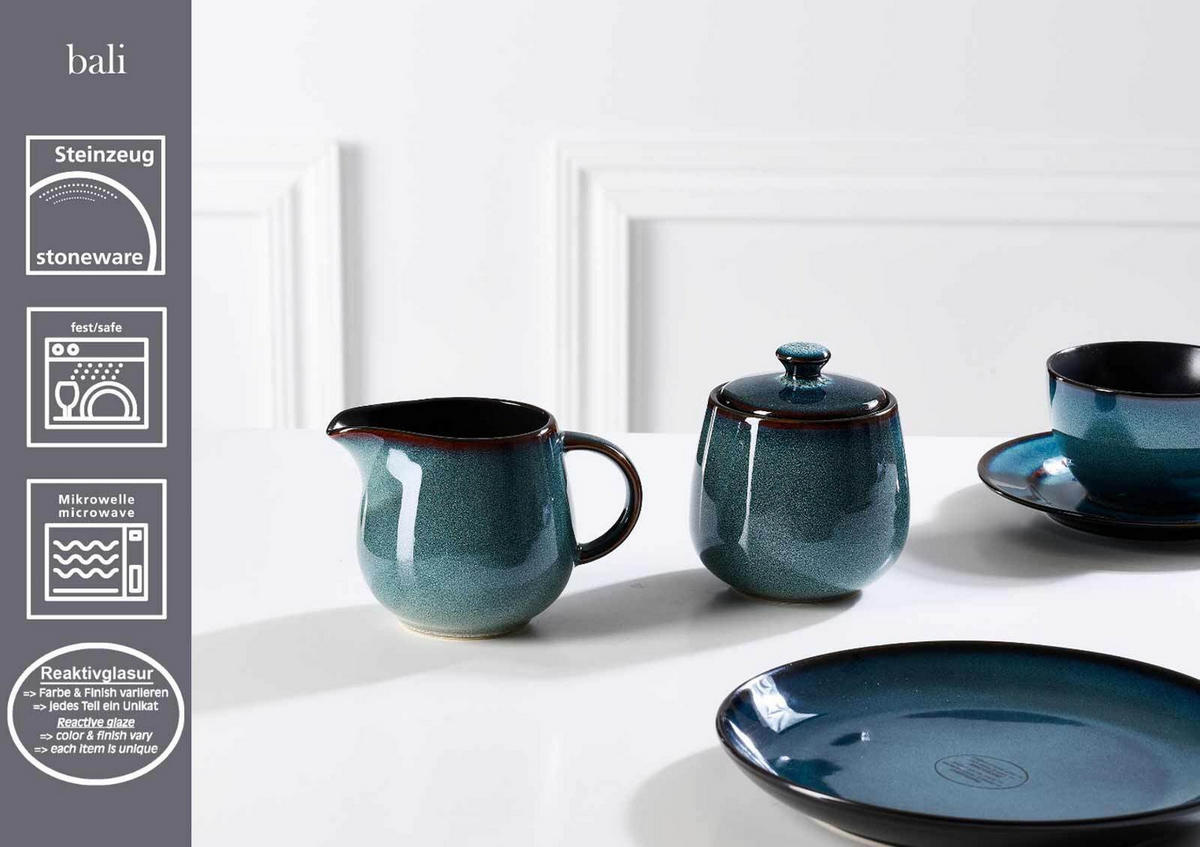 MILCH- & ZUCKER-SET Bali blau 2er Set - Blau, Keramik (1/1cm) - Ritzenhoff Breker