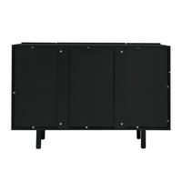 SIDEBOARD 120/37,5/80,8 cm aus MDF mit tropfenförmig geschnitzten Türen Schwarz - Schwarz, Holzwerkstoff (120/37.5/80.8cm) - Modenvie