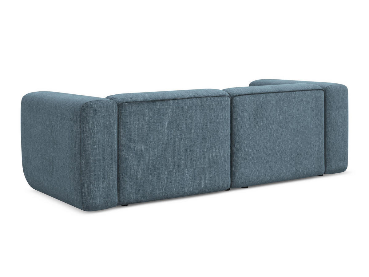 3-SITZER SOFA Chenille Stoff Blau - Blau/Blaugrau, Kunststoff/Textil (228/70/89cm) - Makamii