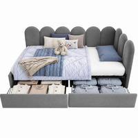 TAGESBETT mit 2 Schubladen 90x190 cm Samt Grau - Grau, Metall (90/190cm) - Meubliv
