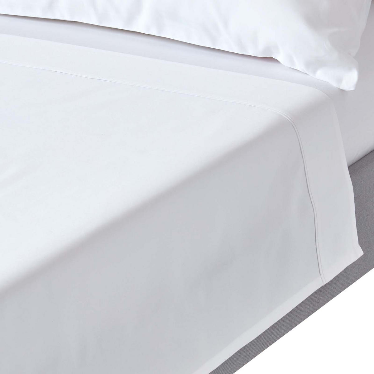 BETTLAKEN ohne Gummizug, Ägyptische Baumwolle, Fadendichte 1000 - Weiß, Textil (230/255cm) - Homescapes
